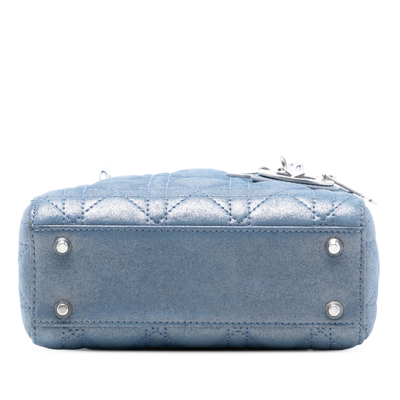 Pre-Loved Dior Mini Iridescent Lambskin Cannage Lady Dior - Picture 3 of 8